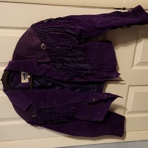 Vintage Purple leather Jacket sz M